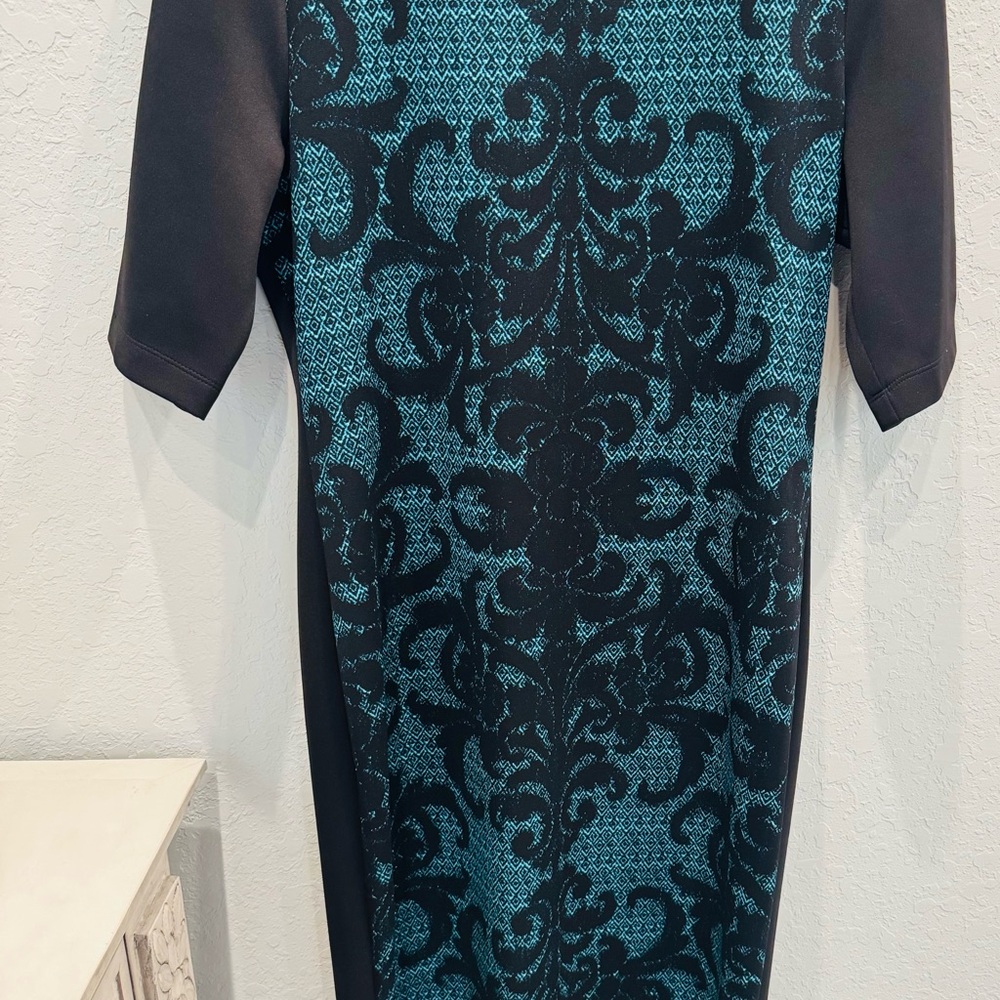 Elegant Black and Teal Dress